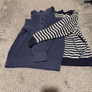 OshKosh B'gosh Navy and White Striped Crewneck Sweater
